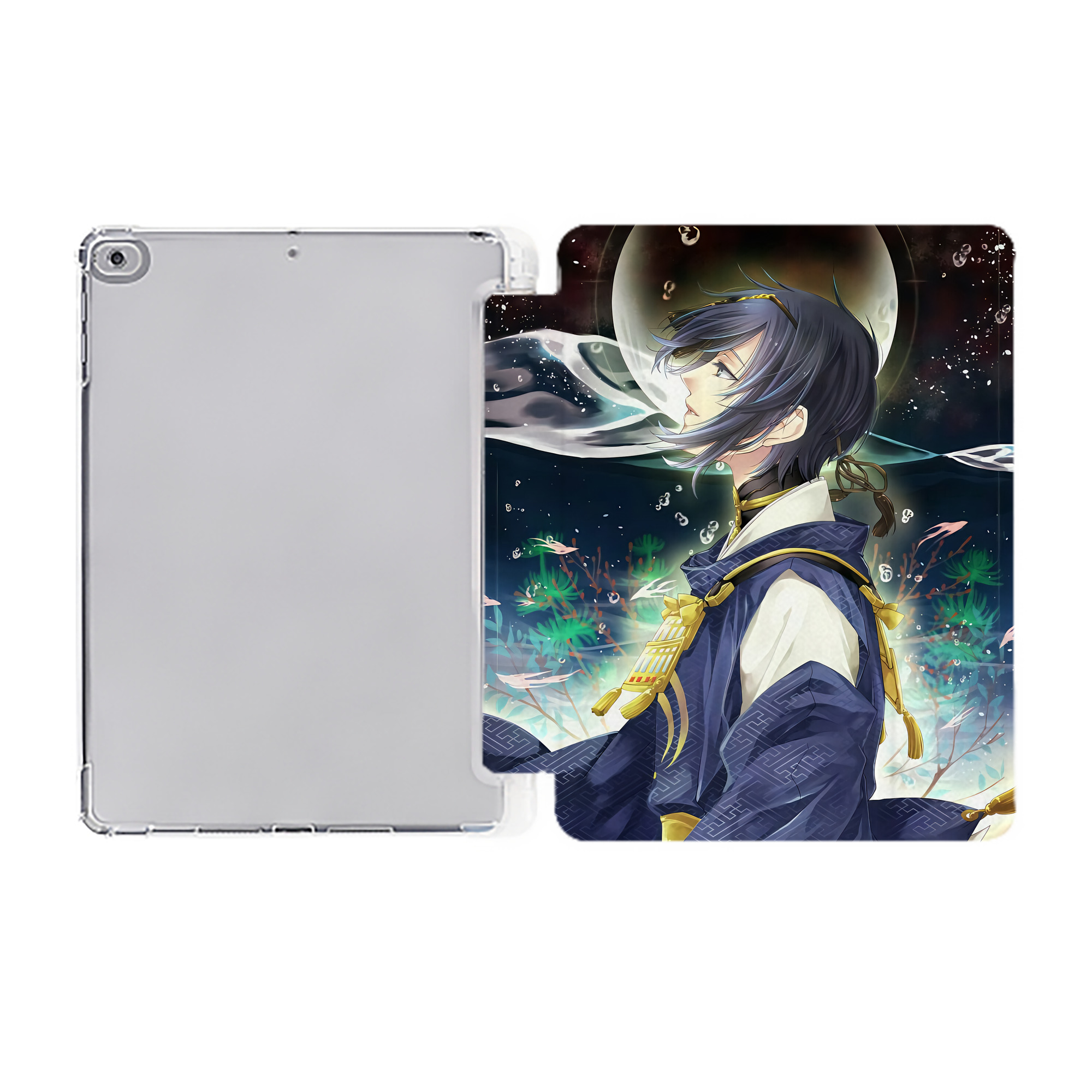 （画像用） 刀剣乱舞 Touken Ranbu IPad ケース ペン収納付き 三つ折りスタンド PUレザー×シリコン 対応機種9.5/10.5/10.9インチ